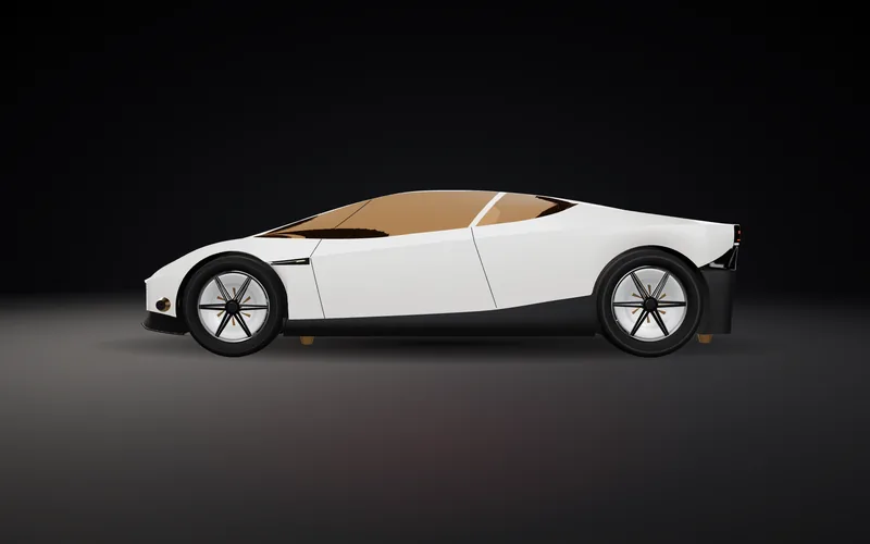 3D render of the car, side view